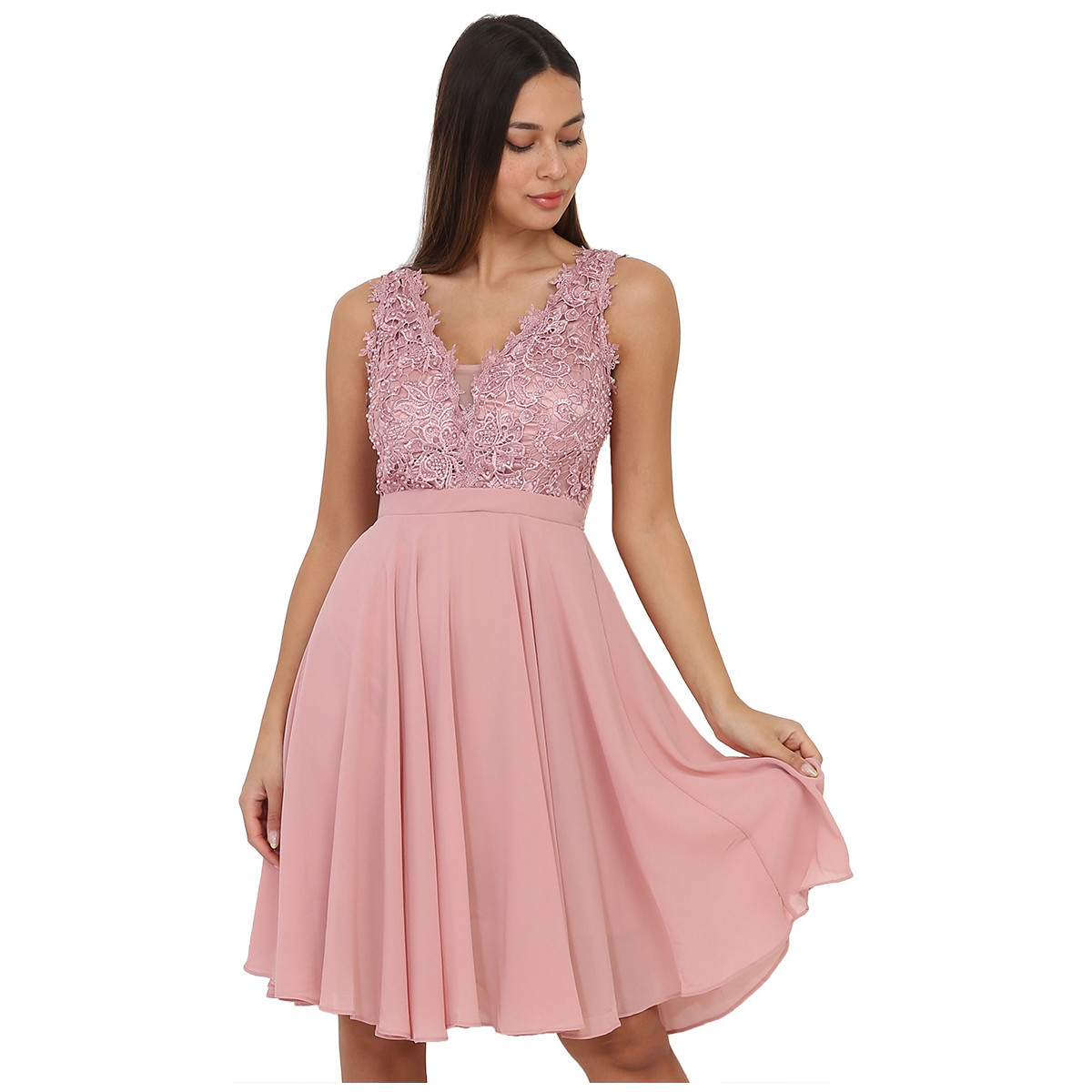 Kleidung Damen Kleider La Modeuse 19492_P54770 Rosa