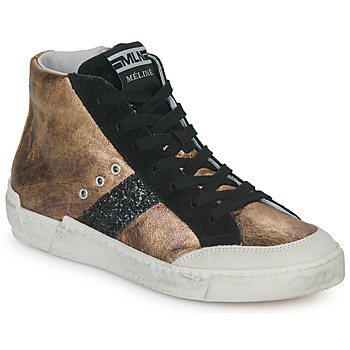Schuhe Damen Sneaker High Meline NKC1151 Gold / Schwarz