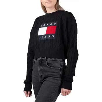 Kleidung Damen Sweatshirts Tommy Jeans Big flag logo Schwarz