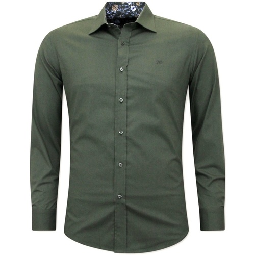 Kleidung Herren Langärmelige Hemden Gentile Bellini Slim Hemd Grun Grün