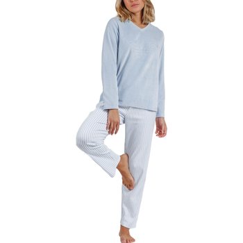 Kleidung Damen Pyjamas/ Nachthemden Admas Pyjama Hausanzug Hose Top Langarm Comfort Home Blau