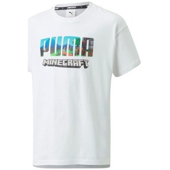 Kleidung Mädchen T-Shirts Puma X Minecraft Relaxed Tee Weiss