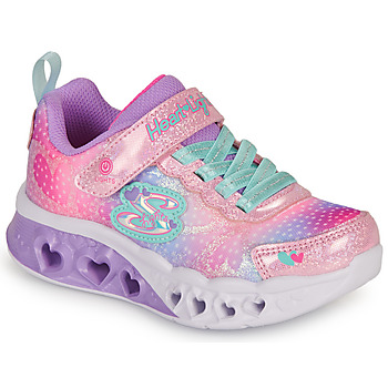 Schuhe Mädchen Sneaker Low Skechers FLUTTER HEART LIGHTS Pink / Blau / Weiss