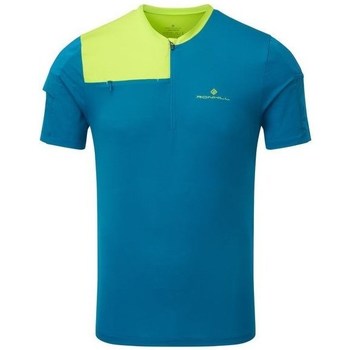 Kleidung Herren T-Shirts Ronhill Mens Tech Ultra 12 Zip Tee Blau