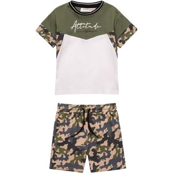 Kleidung Jungen Kleider & Outfits Minoti für Jungen Set: einfaches T-Shirt und Shorts ( 3y-14y ) Grün