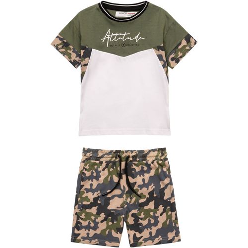 Kleidung Jungen Kleider & Outfits Minoti T-Shirt und Shorts für Jungen ( 3y-14y ) Grün