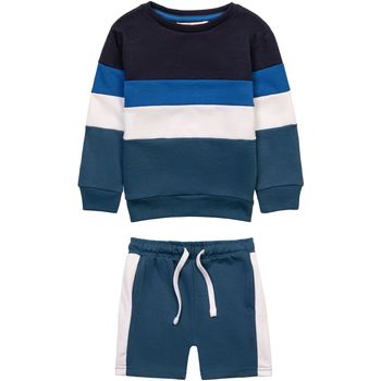 Kleidung Jungen Kleider & Outfits Minoti Sweatshirt und Shorts für Jungen ( 1y-8y ) Blau