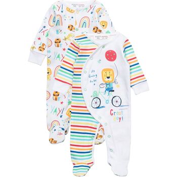 Kleidung Kinder Pyjamas/ Nachthemden Minoti 2er-Pack Strampler für Babys ( 0-12m ) Weiss