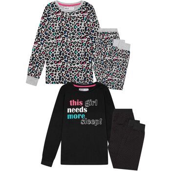 Kleidung Mädchen Pyjamas/ Nachthemden Minoti 2er-Pack Schlafanzüge für Mädchen ( 3y-14y ) Schwarz