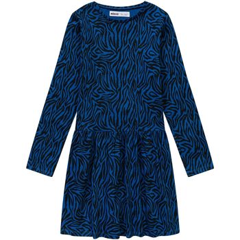 Kleidung Mädchen Kleider Minoti Langarmkleid mit Print für Mädchen ( 3y-14y ) Blau