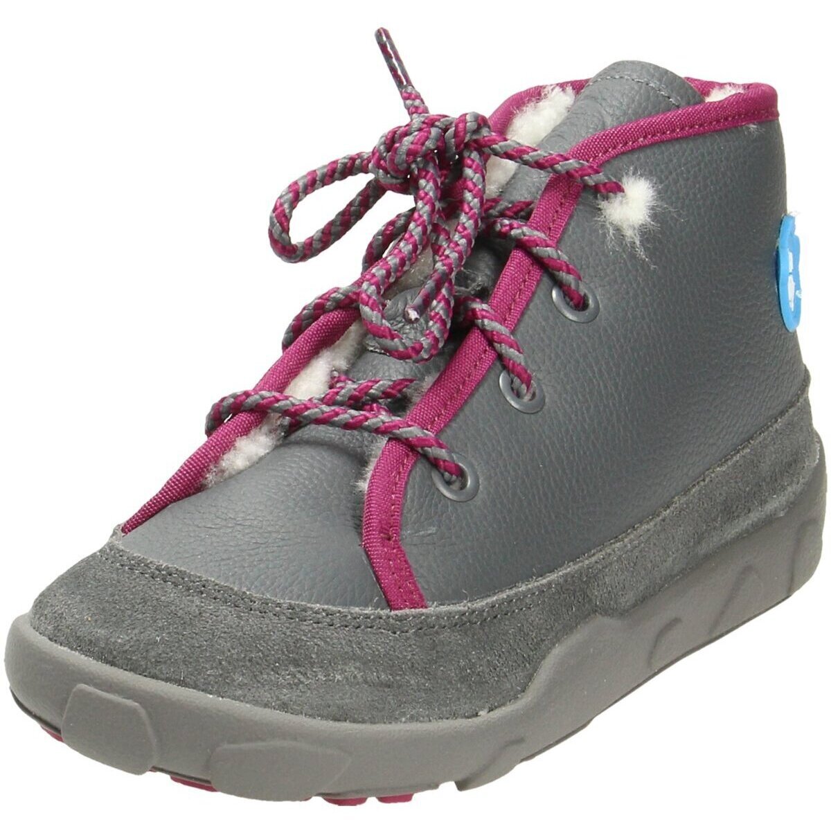 Schuhe Mädchen Babyschuhe Affenzahn Maedchen Leder Easy Bird AFZ-SEW-121-410 Grau