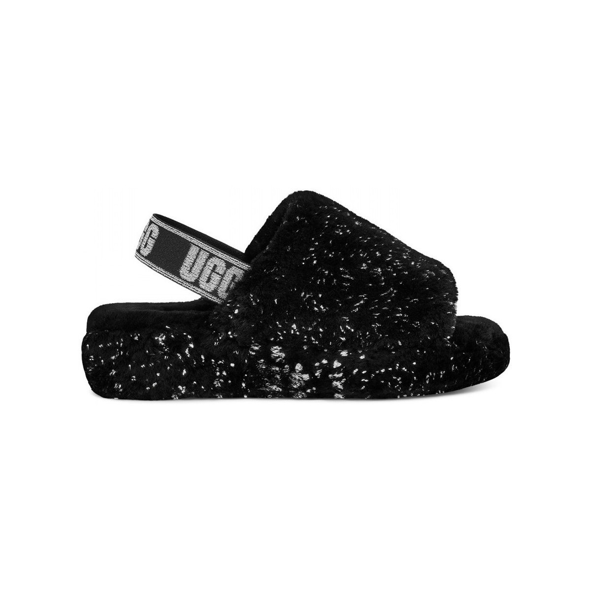Schuhe Damen Sandalen / Sandaletten UGG W fluff yeah metallic sparkle Schwarz