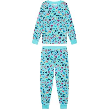 Kleidung Mädchen Pyjamas/ Nachthemden Minoti Schlafanzug-Set mit Print für Mädchen ( 3y-14y ) Blau