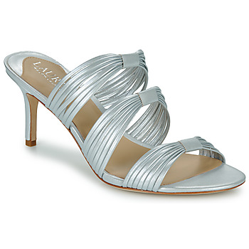 Schuhe Damen Pantoffel Lauren Ralph Lauren LORRAINE-SANDALS-HEEL SANDAL Silbern