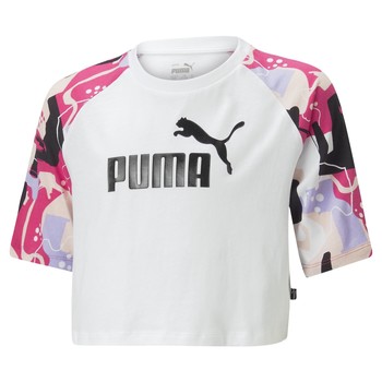 Kleidung Mädchen T-Shirts Puma G ESS+ ART RAGLAN TEE Weiss