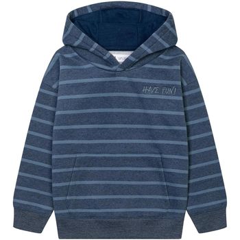 Kleidung Jungen Sweatshirts Minoti für Jungen Gestreiftes Fleece mit Kapuze ( 1y-8y ) Blau