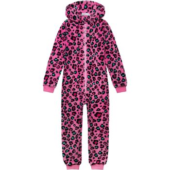 Kleidung Mädchen Pyjamas/ Nachthemden Minoti Einteiler mit hellem Leopardenmuster für Mädchen ( 1y-14y ) Rosa