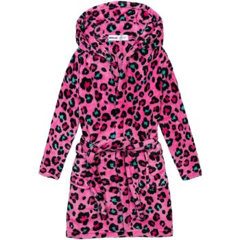 Kleidung Mädchen Pyjamas/ Nachthemden Minoti Bademantel mit hellem Leopardenmuster für Mädchen ( 1y-14y ) Rosa