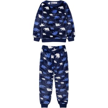 Kleidung Jungen Pyjamas/ Nachthemden Minoti Schlafanzug aus kuscheligem Fleece für Jungen ( 1y-8y ) Blau