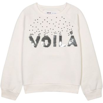 Kleidung Mädchen Sweatshirts Minoti Paillettenbesetzter Fleecepullover für Mädchen ( 3y-14y ) Weiss