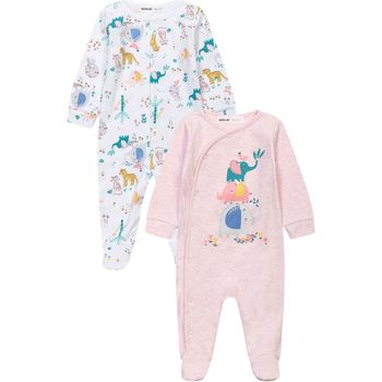 Kleidung Mädchen Pyjamas/ Nachthemden Minoti 2er-Pack Schlafanzüge für Mädchen ( 0-12m ) Rosa