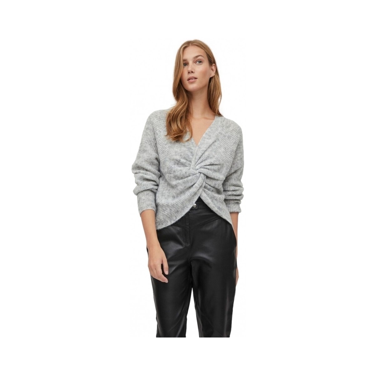 Kleidung Damen Pullover Vila Knit Otrera Rev L/S - Super Light Grey Grau