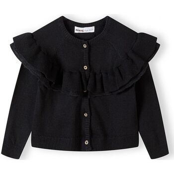 Kleidung Mädchen Pullover Minoti Rüschen-Strickjacke für Mädchen ( 1y-8y ) Schwarz