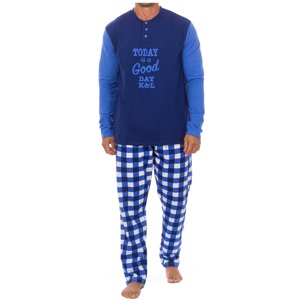 Kleidung Herren Pyjamas/ Nachthemden Kisses&Love KL130149 Blau