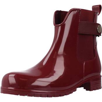 Schuhe Damen Low Boots Tommy Hilfiger ANKLE RAINBOOT WITH META Rot