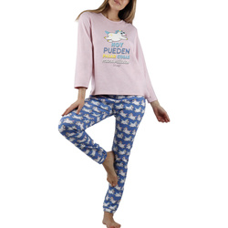 Kleidung Damen Pyjamas/ Nachthemden Admas Pyjama Hausanzug Hose und Oberteil Unicornio Mr Wonderful Rosa