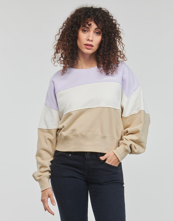 Kleidung Damen Sweatshirts Converse COLOR-BLOCKED CHAIN STITCH Violett / Multicolor
