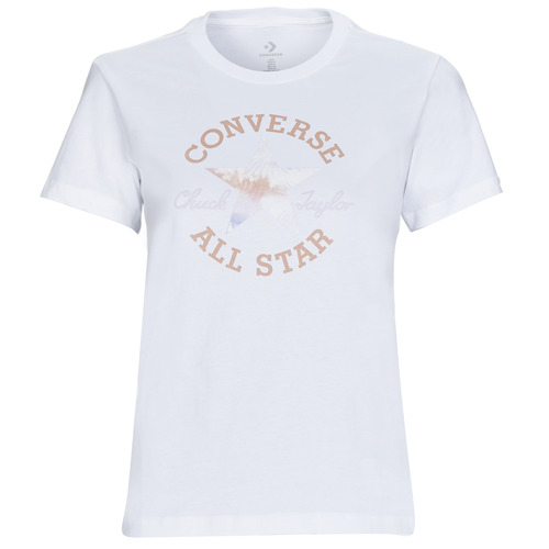 Kleidung Damen T-Shirts Converse FLORAL CHUCK TAYLOR ALL STAR PATCH Weiss