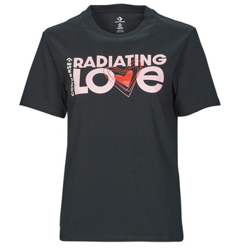 Kleidung Damen T-Shirts Converse RADIATING LOVE SS CLASSIC GRAPHIC Schwarz