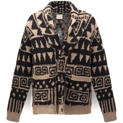 Kleidung Herren Pullover Tooco Cardigan in Ethno-Strick Beige