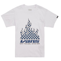 Kleidung Jungen T-Shirts Vans REFLECTIVE CHECKERBOARD FLAME SS Weiss