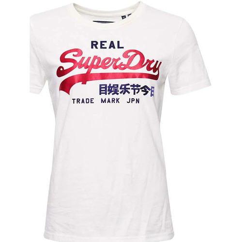 Kleidung Damen T-Shirts Superdry satin Vintage Logo Duo Weiss