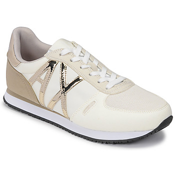 Schuhe Damen Sneaker Low Armani Exchange XV137-XDX031 Weiss / Beige / Gold