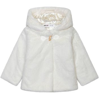 Kleidung Mädchen Jacken Minoti für Mädchen Cremefarbene Pelz-Kapuzenjacke ( 3m-3y ) Grau
