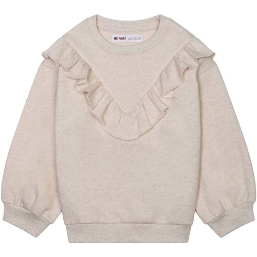 Kleidung Mädchen Sweatshirts Minoti Sweatshirt mit Rüschen für Mädchen ( 1y-8y ) Beige