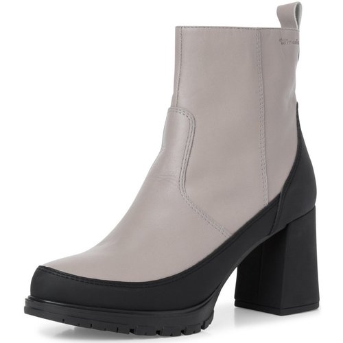 Schuhe Damen Stiefel Tamaris Stiefeletten grey leather (-schwarz) 1-25454-39-202 Grau