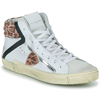 Schuhe Damen Sneaker High Philippe Model PRSX HIGH WOMAN Weiss / Leopard