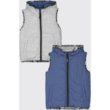Kleidung Jungen Trainingsjacken Coccodrillo Zweiseitige Weste Stepp- mit Kapuze Blau