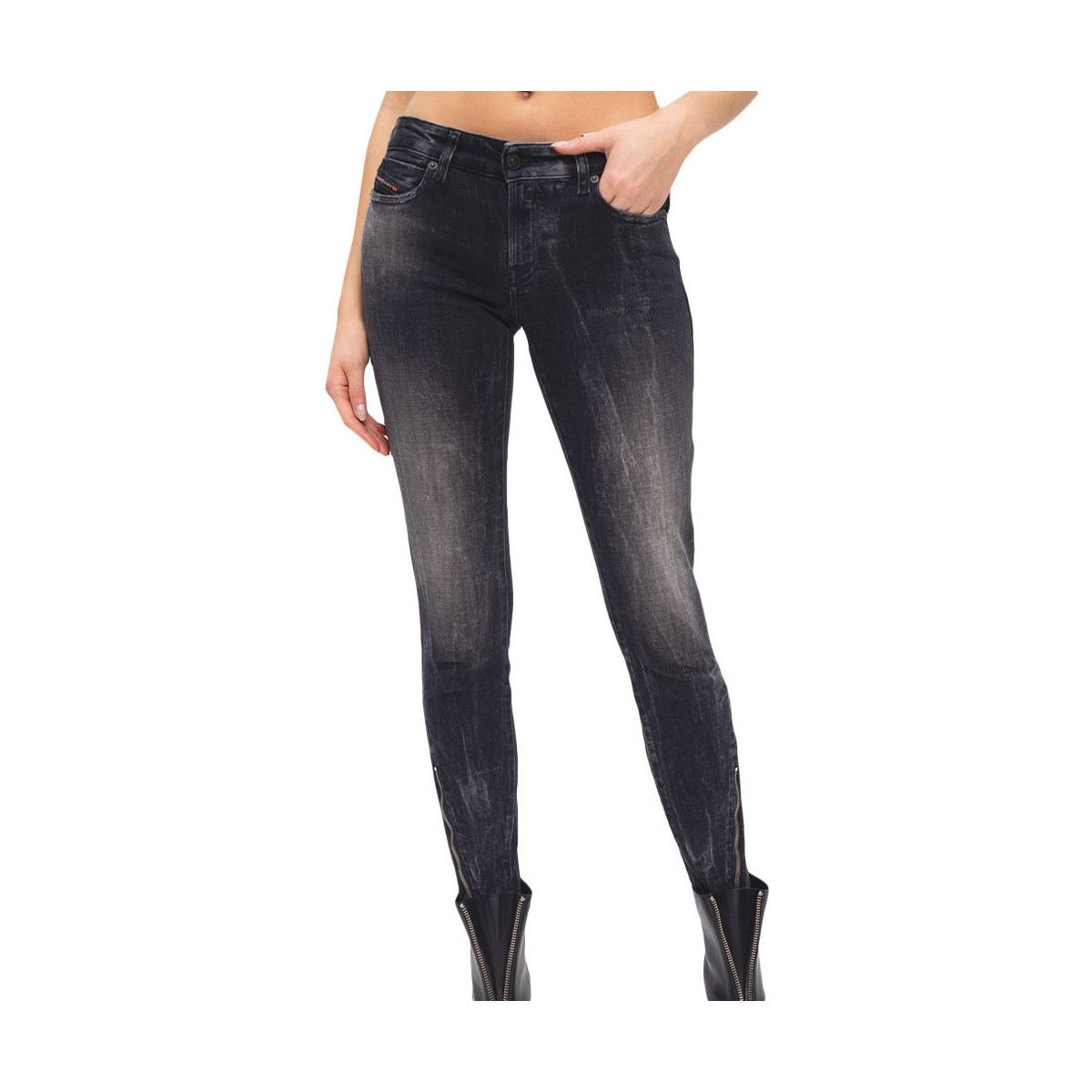Kleidung Damen Slim Fit Jeans Diesel A01645-009PX Schwarz