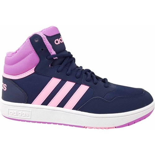 Schuhe Kinder Sneaker High adidas Originals Hoops Mid 30 K Dunkelblau, Rosa