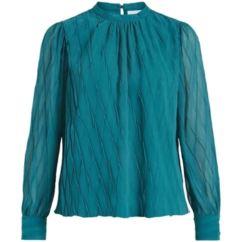 Kleidung Damen Tops / Blusen Vila Top Keladi L/S  - Shaded Spruce Blau