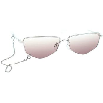 McQ Alexander McQueen Sonnenbrille mit Kette MQ0271SA 002 Silbern