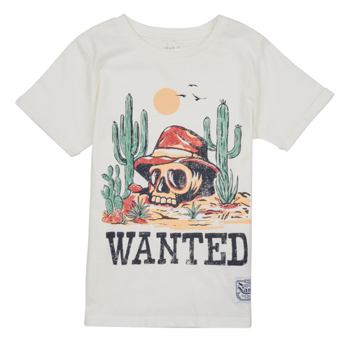 Kleidung Jungen T-Shirts Name it NKMLASSO SS TOP PS Weiss