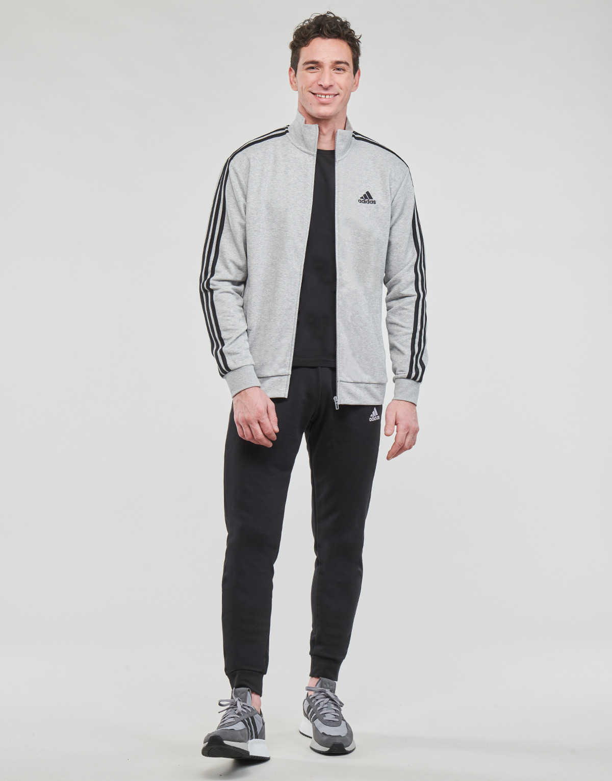 Kleidung Herren Jogginganzüge Adidas Sportswear 3S FT TT TS Grau / Schwarz