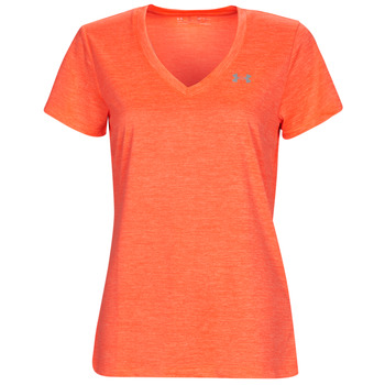 Kleidung Damen T-Shirts Under Armour Tech SSV - Twist Orange / Weiss