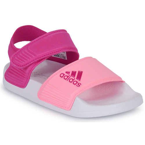 Schuhe Damen Sandalen / Sandaletten Adidas Sportswear ADILETTE SANDAL K Rosa / Weiss